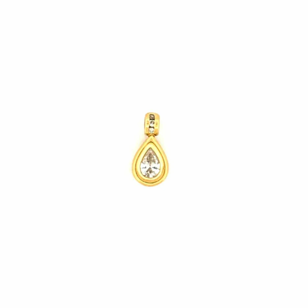 Pendentif Goutte Or Jaune 18k & Diamant