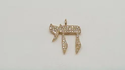 Pendentif HAI LA VIE en Or jaune, Diamants