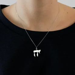 Pendentif Hai or blanc paladié 18 carats