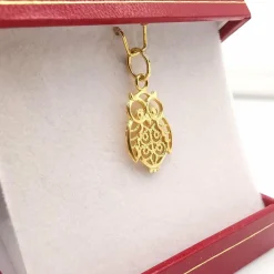 pendentif hibou en or jaune