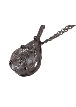 Pendentif illusion diamants poires or blanc