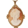Pendentif Important Or Jaune Et Camée