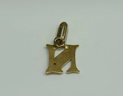 Pendentif lettre N or jaune diamants