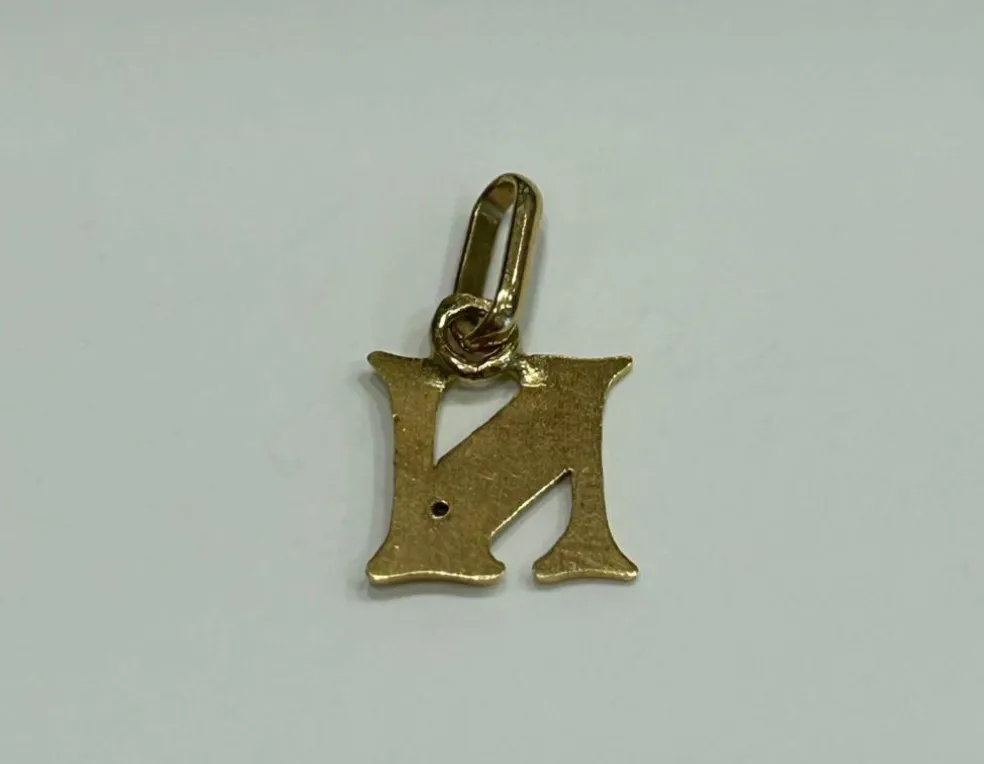 Pendentif lettre N or jaune diamants
