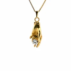 Pendentif Main or jaune diamant
