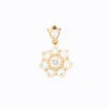 Pendentif marguerite en or jaune avec diamants, certifié HRD