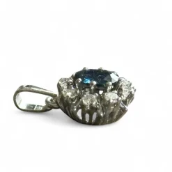 Pendentif marguerite or saphir diamants