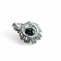 Pendentif marguerite or saphir diamants