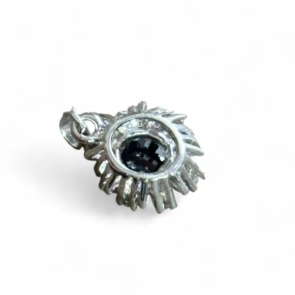 Pendentif marguerite or saphir diamants
