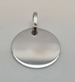 Pendentif médaille en Or blanc