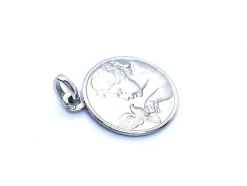 Pendentif Médaille Or blanc