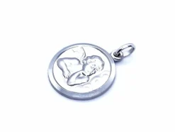 Pendentif Médaille Or blanc