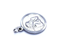 Pendentif Médaille Or blanc