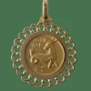 Pendentif médaille or jaune zodiaque Capricorne