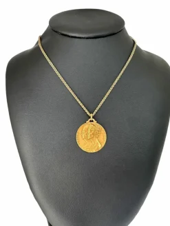 Pendentif Médaille or jaune de René Cliquet Grands-Ducs et Grandes-Duchesses de Luxembourg