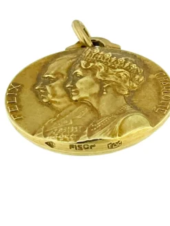 Pendentif Médaille or jaune de René Cliquet Grands-Ducs et Grandes-Duchesses de Luxembourg