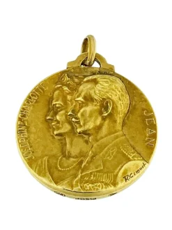 Pendentif Médaille or jaune de René Cliquet Grands-Ducs et Grandes-Duchesses de Luxembourg