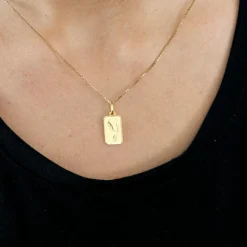 Pendentif médaille religieuse Vierge or jaune