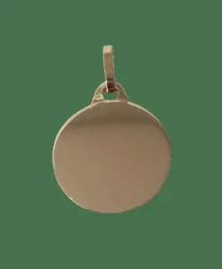 Pendentif médaille rond en or jaune à graver