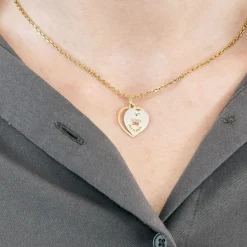 Pendentif Médaille sentimentale en or jaune et or gris