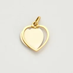 Pendentif Médaille sentimentale en or jaune et or gris