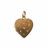 Pendentif médaillon ancien cœur ouvrant en or et diamants taille rose