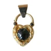 Pendentif médaillon cœur or et grenats