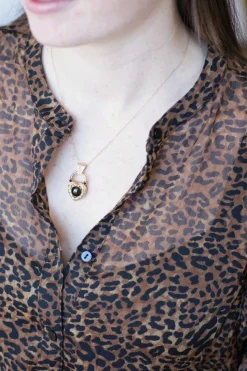 Pendentif médaillon cœur or et grenats