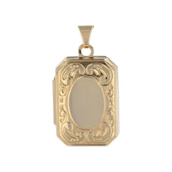 Pendentif médaillon or jaune rectangulaire