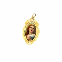 Pendentif Médaillon Portrait or jaune
