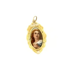 Pendentif Médaillon Portrait or jaune