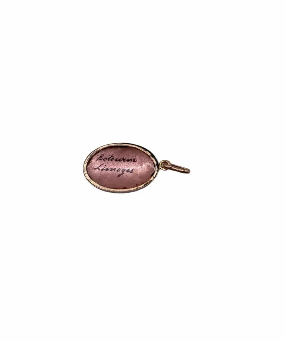 Pendentif Médaillon Vintage Email de Limoges