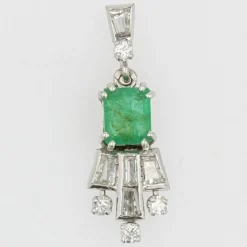 Pendentif émeraude diamants vintage
