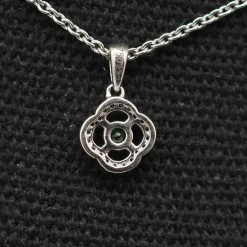 pendentif émeraude or blanc diamant