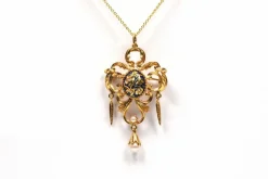 Pendentif Napoléon III or jaune émail