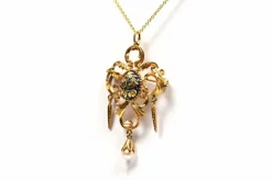 Pendentif Napoléon III or jaune émail
