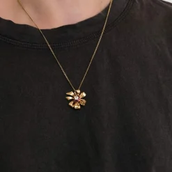 Pendentif "Noeud de passementerie", or jaune