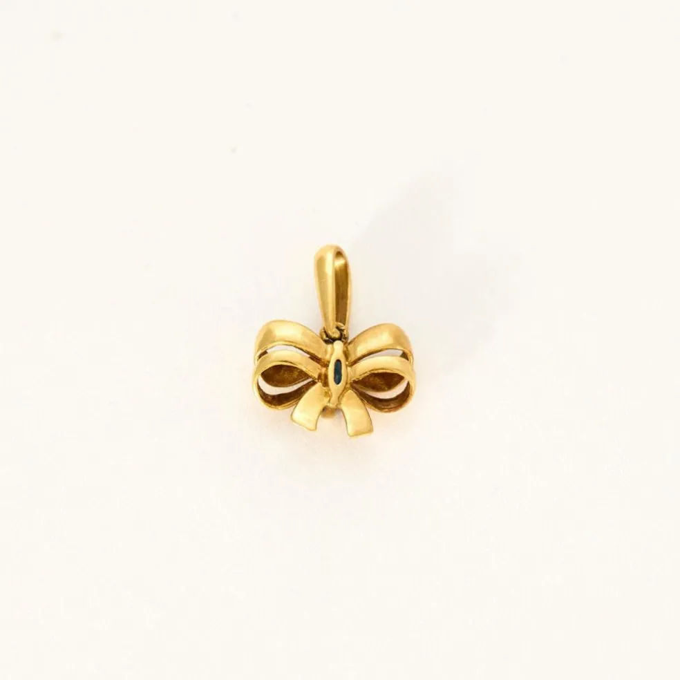 Pendentif noeud papillon or jaune saphir