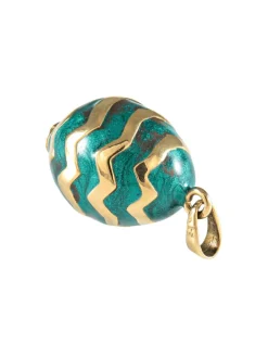 Pendentif Oeuf émaillé vert
