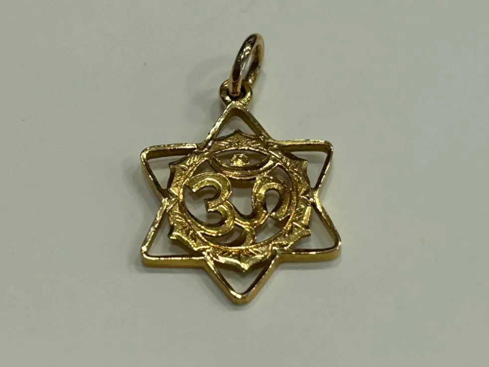 Pendentif ohm om mantra yoga étoile de David