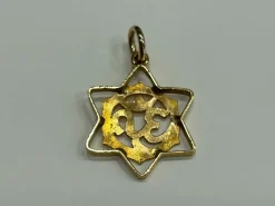 Pendentif ohm om mantra yoga étoile de David