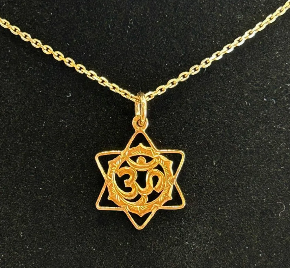Pendentif ohm om mantra yoga étoile de David
