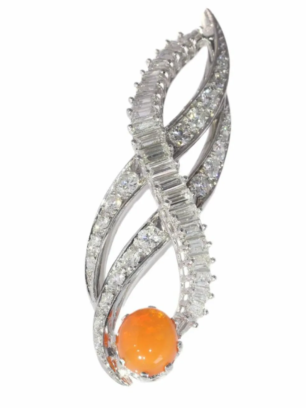 Pendentif opale et diamants