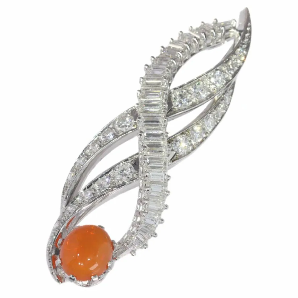 Pendentif opale et diamants