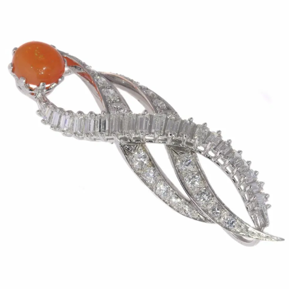 Pendentif opale et diamants