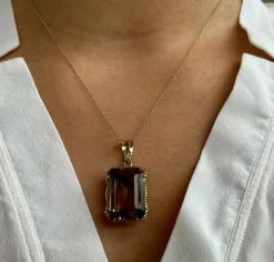 PENDENTIF OR & TOPAZE