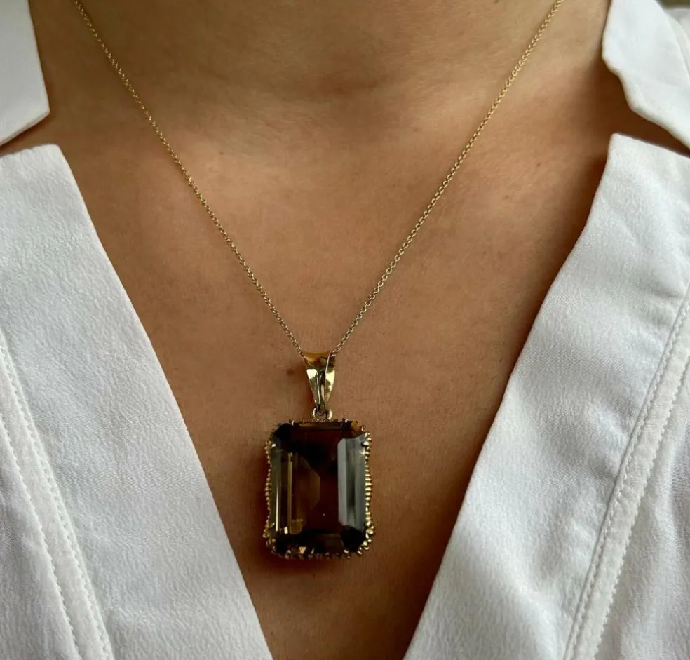 PENDENTIF OR & TOPAZE