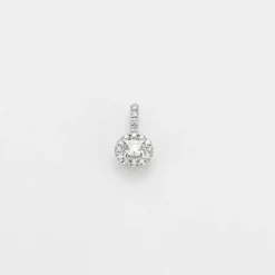 Pendentif or blanc 18 carats diamants
