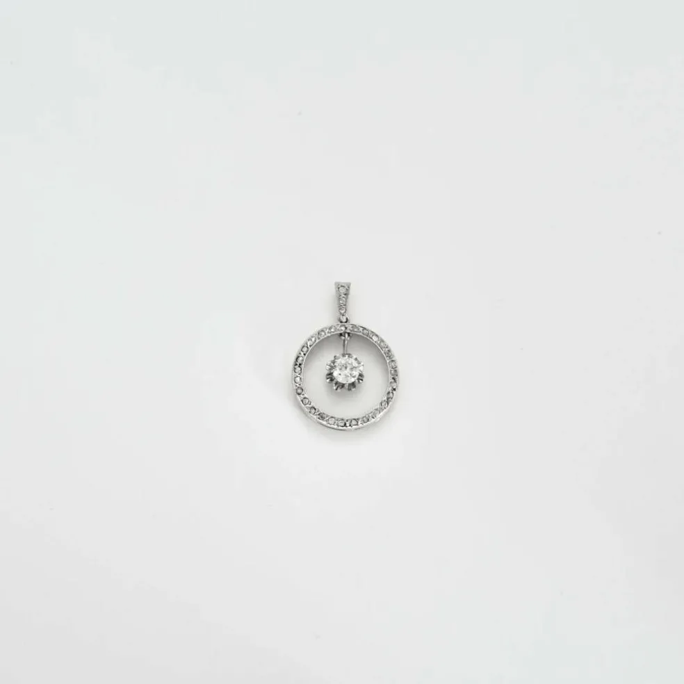 Pendentif Or Blanc & Diamants