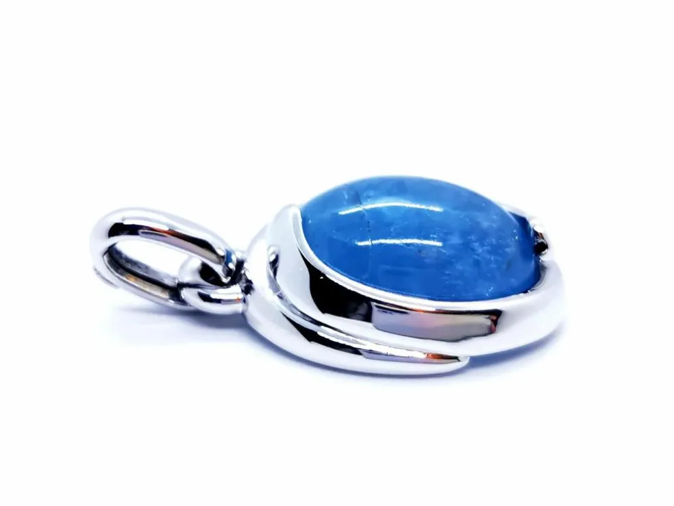 Pendentif Or blanc Agate